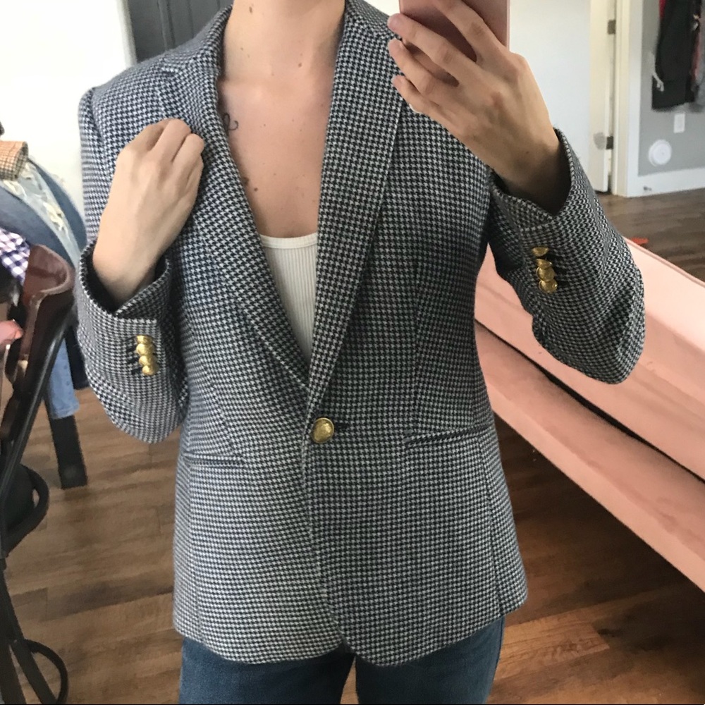 J. Crew navy houndstooth blazer Campbell